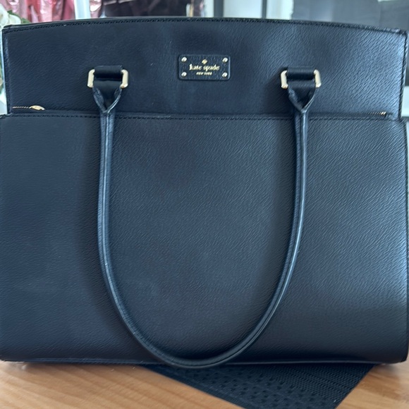 kate spade Handbags - Kate Spade Black Structured Tote with Silver Hardware